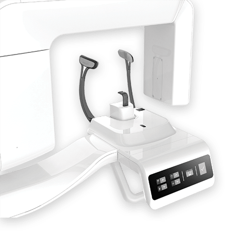 Graphic illustration of panoramic x-ray machine.